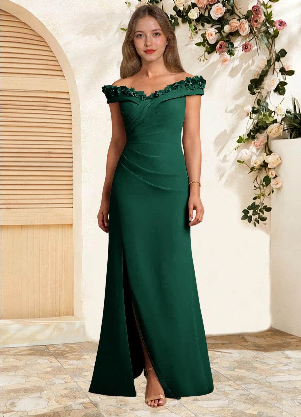 Augday Jettie Sheath Pleated Chiffon Dress