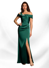 Augday Altonia Mermaid Off the Shoulder Stretch Satin Dress