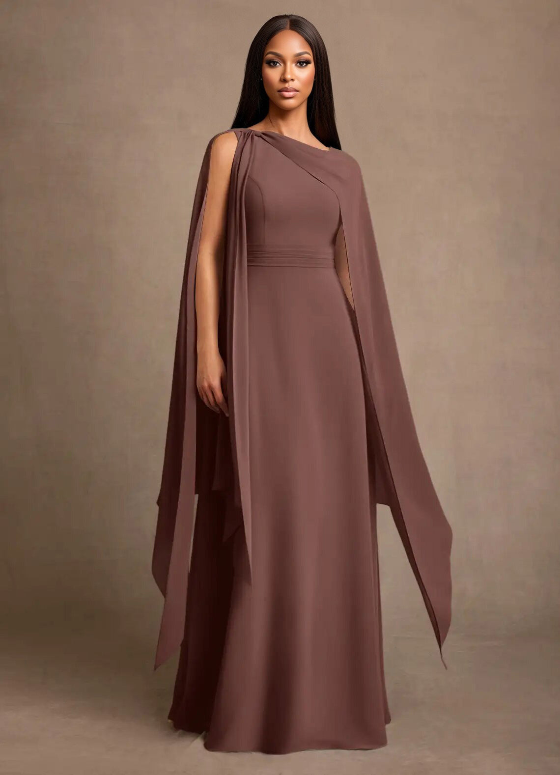 Augday Liddie A-Line Pleated Chiffon Dress