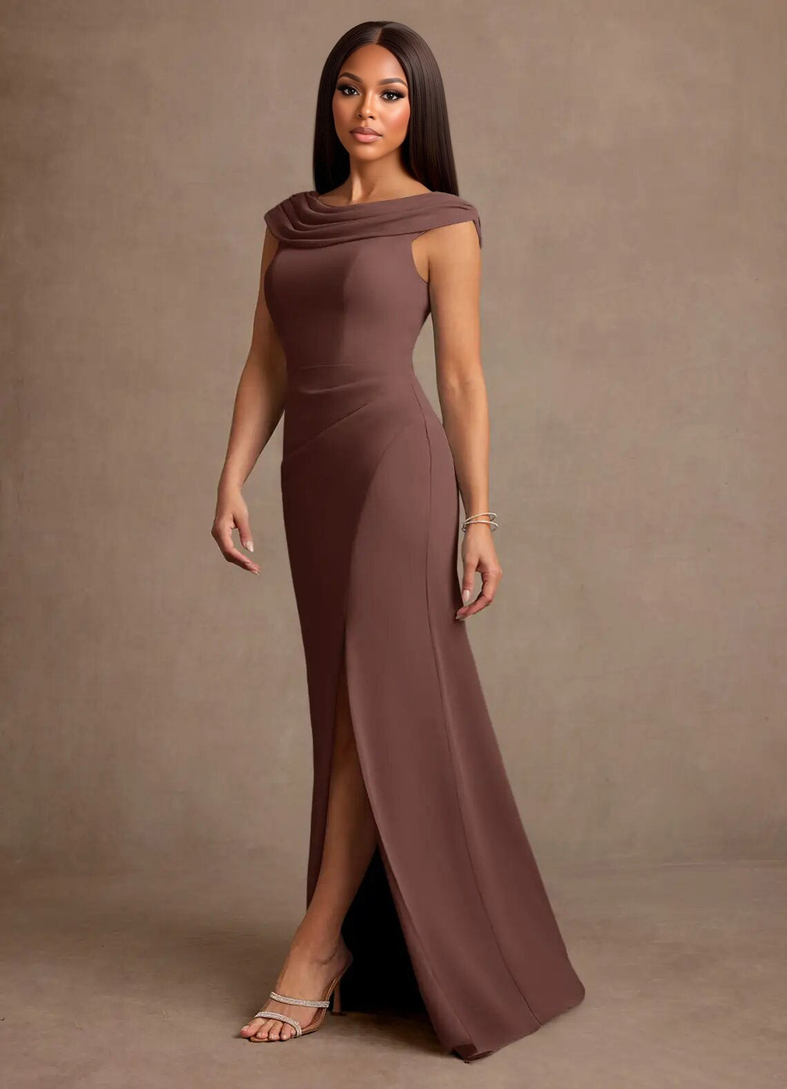 Augday Irvine A-Line Pleated Chiffon Dress