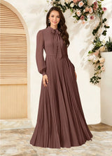 Augday Adellah A-Line Pleated Chiffon Dress
