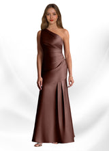 Augday Haifa Mermaid One Shoulder Stretch Satin Dress