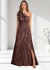 Augday Easton Ball-Gown One Shoulder Floral Burnout Dress