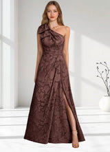 Augday Easton Ball-Gown One Shoulder Floral Burnout Dress