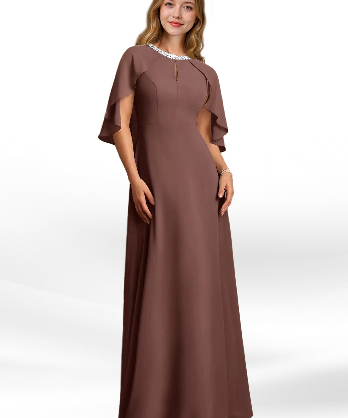 Augday Winnifred A-Line Beaded Chiffon Dress