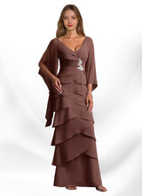 Augday Arabinda Sheath Ruched Chiffon Dress