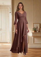 Augday Eire A-Line Pleated Chiffon Dress