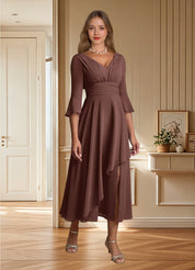 Augday Aerynne A-Line Pleated Chiffon Dress