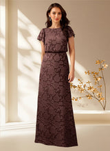 Augday Lehi A-Line Boatneck Floral Burnout Dress