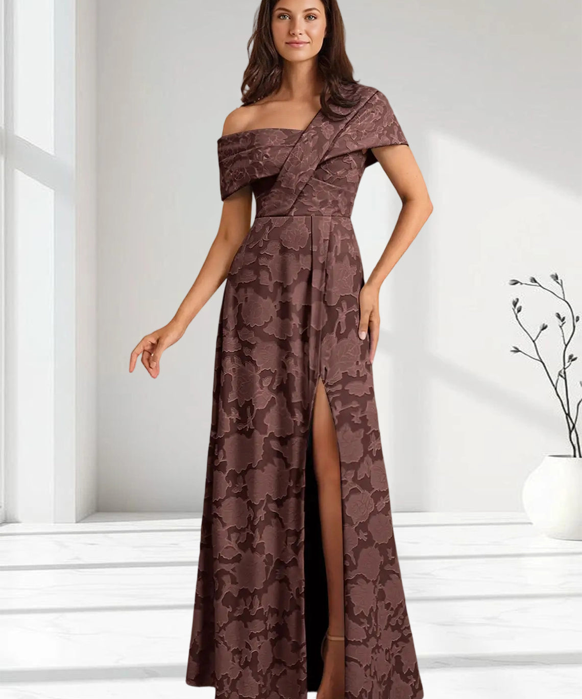 Augday Milton Milton A-Line Pleated Floral Burnout Dress