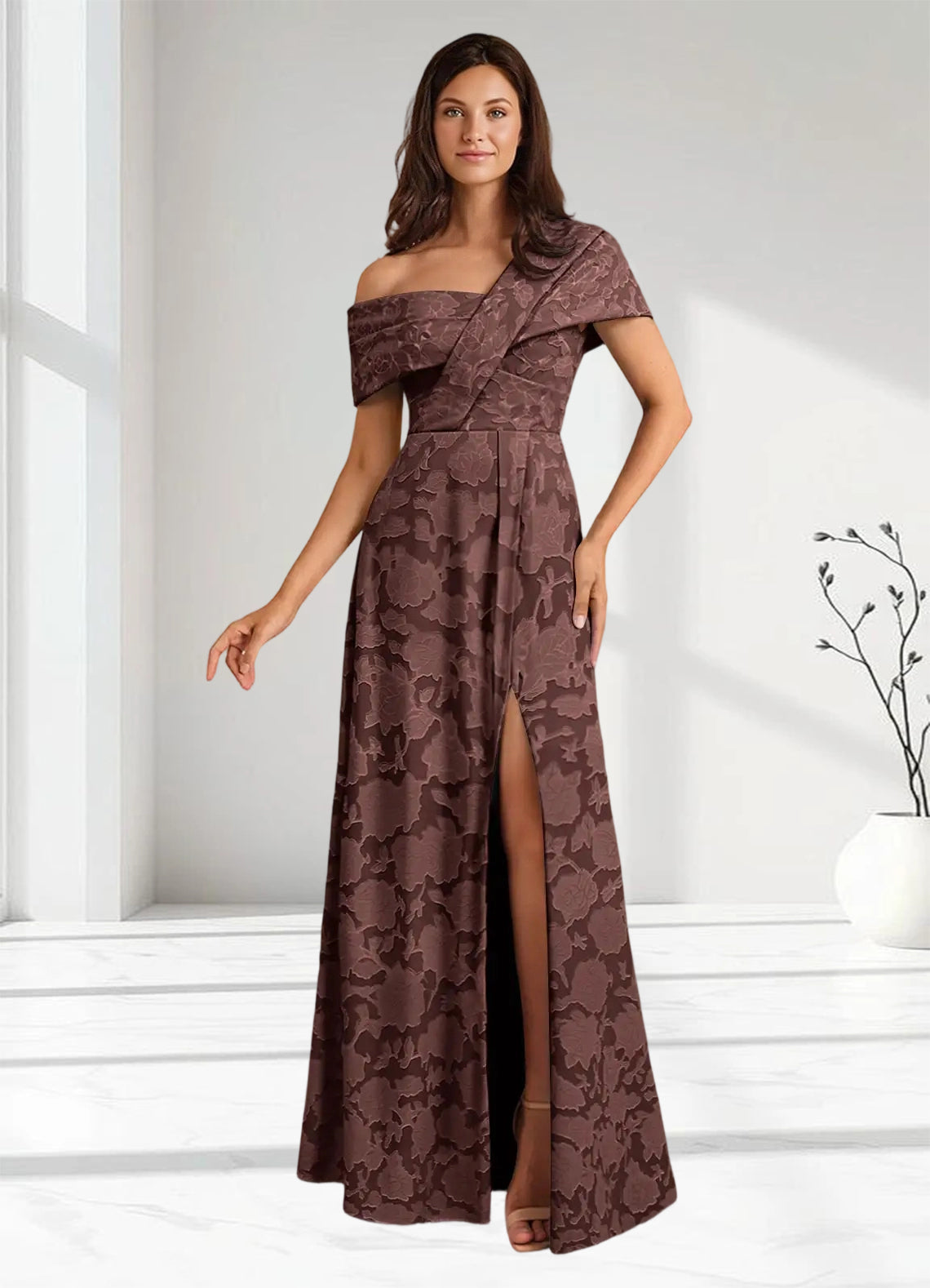 Augday Milton Milton A-Line Pleated Floral Burnout Dress