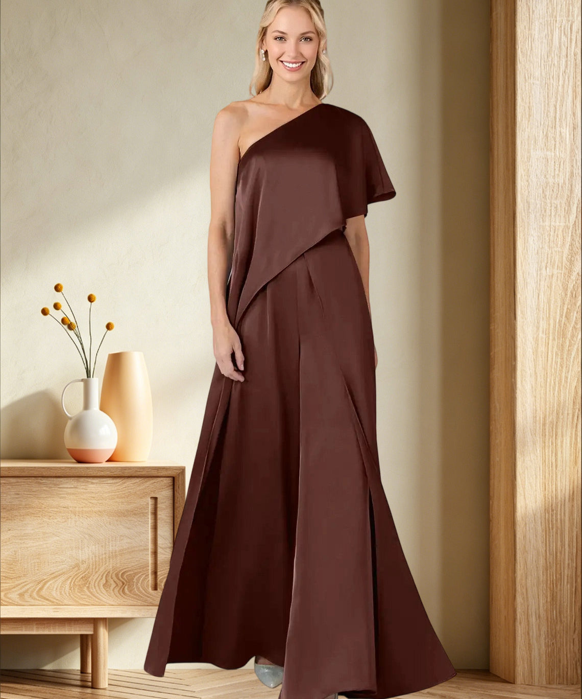 Pantsuit Stretch Satin Dress
