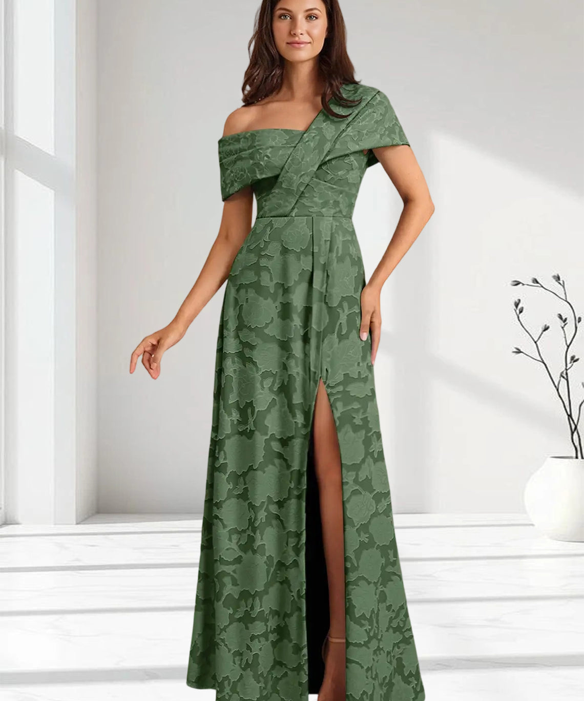 Augday Milton Milton A-Line Pleated Floral Burnout Dress