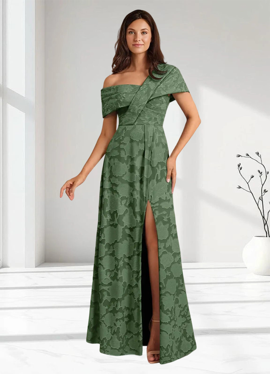 Augday Milton Milton A-Line Pleated Floral Burnout Dress