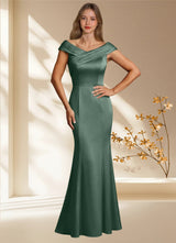 Augday Aberdeen Sheath Pleated Stretch Satin Dress