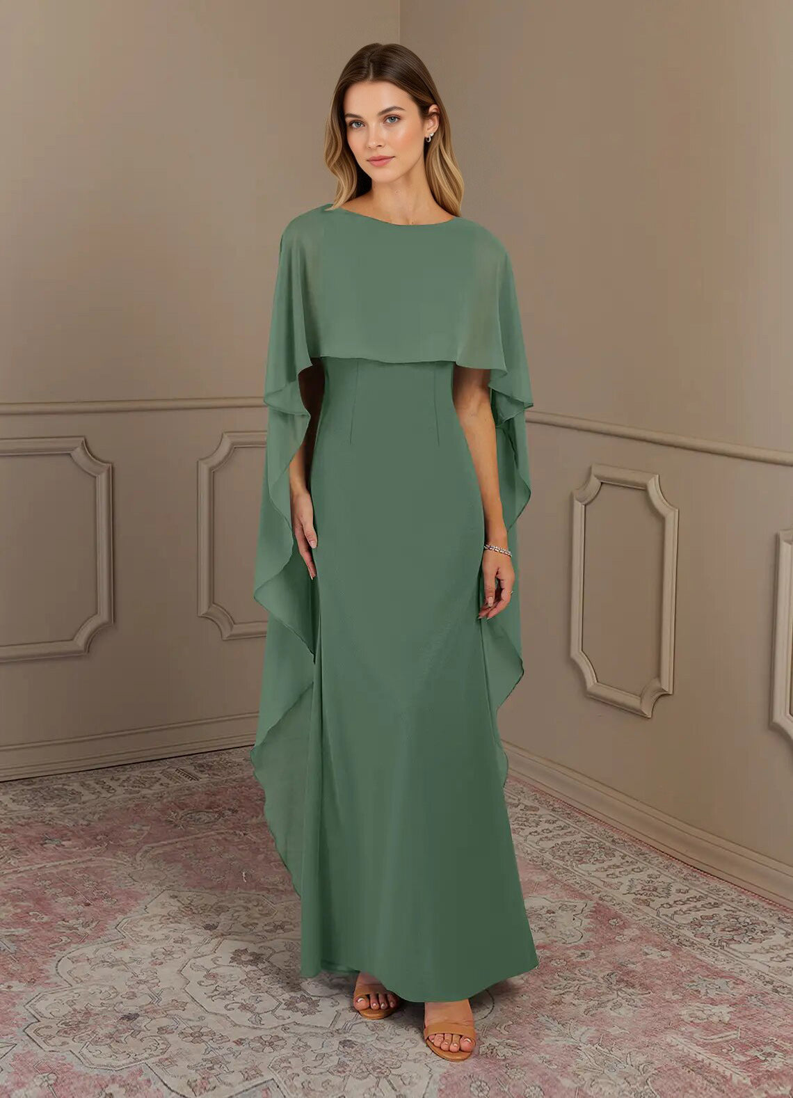 Augday Sheath Scoop Stretch Crepe Dress