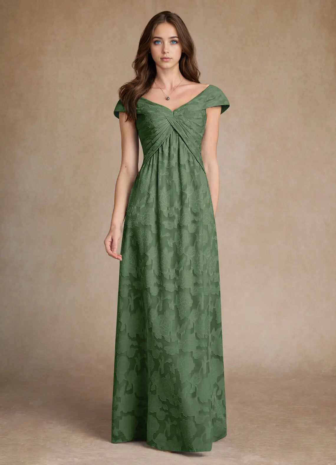 Augday Myrtle A-Line Pleated Floral Burnout Dress