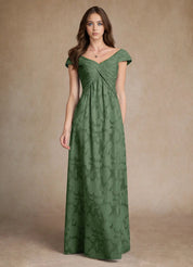 Augday Myrtle A-Line Pleated Floral Burnout Dress