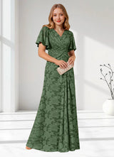 Augday Emmeline Pleated Floral Burnout Dress