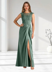 Augday Santa Barbara Sheath Pleated Stretch Satin Dress