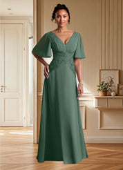 Augday Milliat A-Line Lace Chiffon Dress