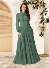 Augday Adellah A-Line Pleated Chiffon Dress