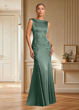 Augday Franny Sheath Lace Stretch Satin Dress