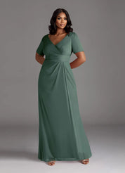 Augday Bessie A-Line Pleated Mesh Dress Plus Size