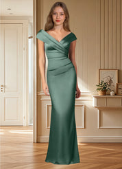Augday Ludlow Mermaid Pleated Stretch Satin Dress