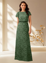 Augday Lehi A-Line Boatneck Floral Burnout Dress