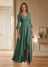 Augday Eire A-Line Pleated Chiffon Dress