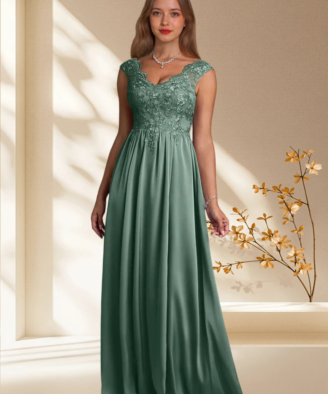 Augday Amethyst A-Line Lace Dress
