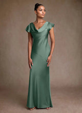 Augday Shelby Mother of the Bride Dresses Mermaid Pleated Stretch Satin Dress