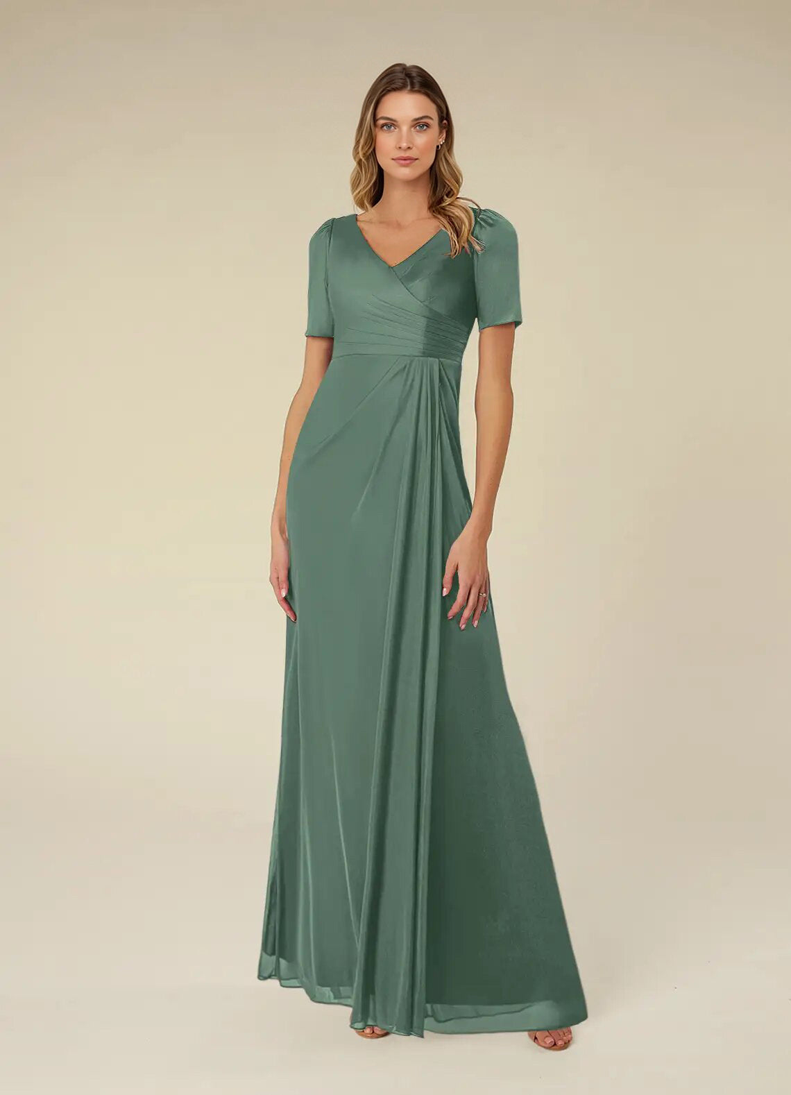 Augday Bessie A-Line Pleated Mesh Dress
