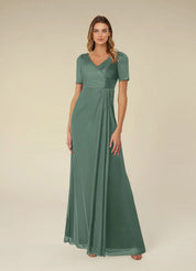 Augday Bessie A-Line Pleated Mesh Dress