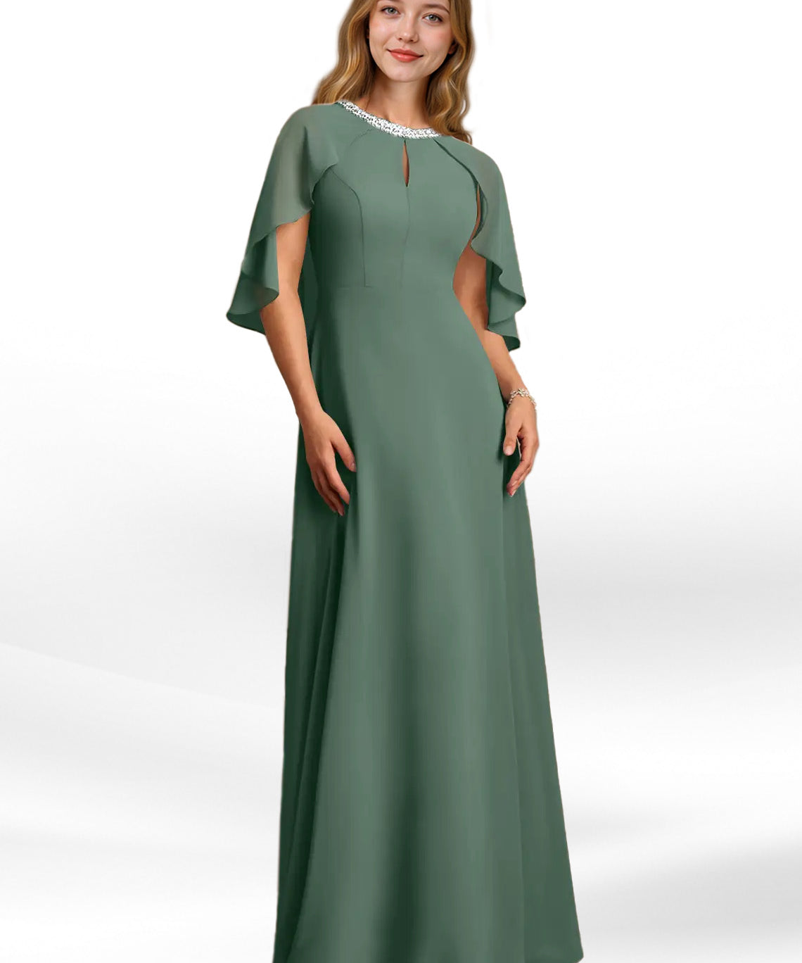 Augday Winnifred A-Line Beaded Chiffon Dress