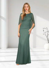 Augday Belladonna Mermaid Scoop Pleated Mesh Dress