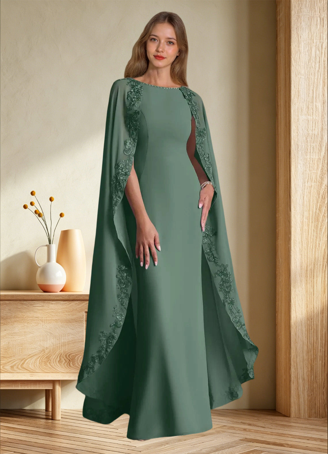 Augday Artemisia Sheath Lace Chiffon Dress