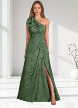 Augday Easton Ball-Gown One Shoulder Floral Burnout Dress