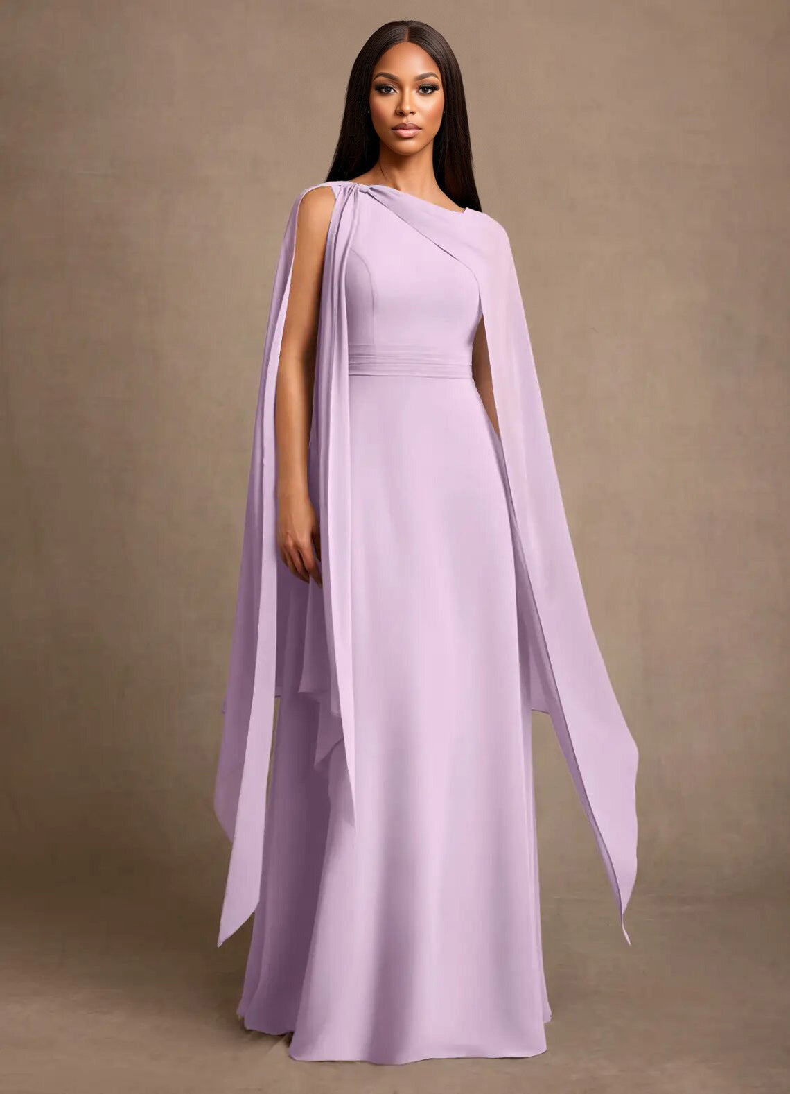 Augday Liddie A-Line Pleated Chiffon Dress