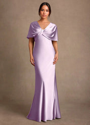 Augday Dosia Sheath Pleated Stretch Satin Dress