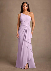Augday Floy Sheath One Shoulder Chiffon Dress