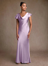 Augday Shelby Mother of the Bride Dresses Mermaid Pleated Stretch Satin Dress