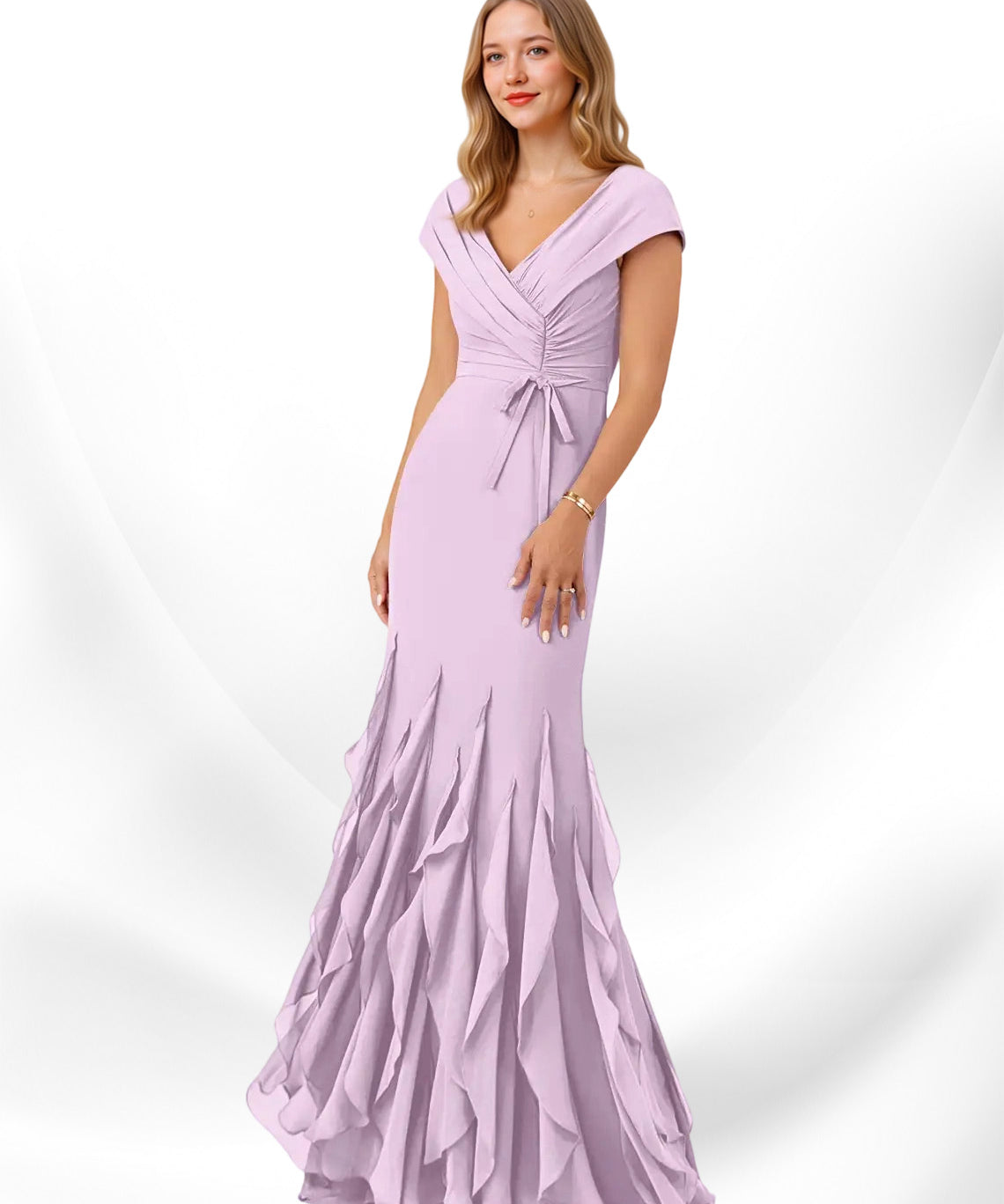 Augday Bailora Mermaid Ruched Chiffon Dress