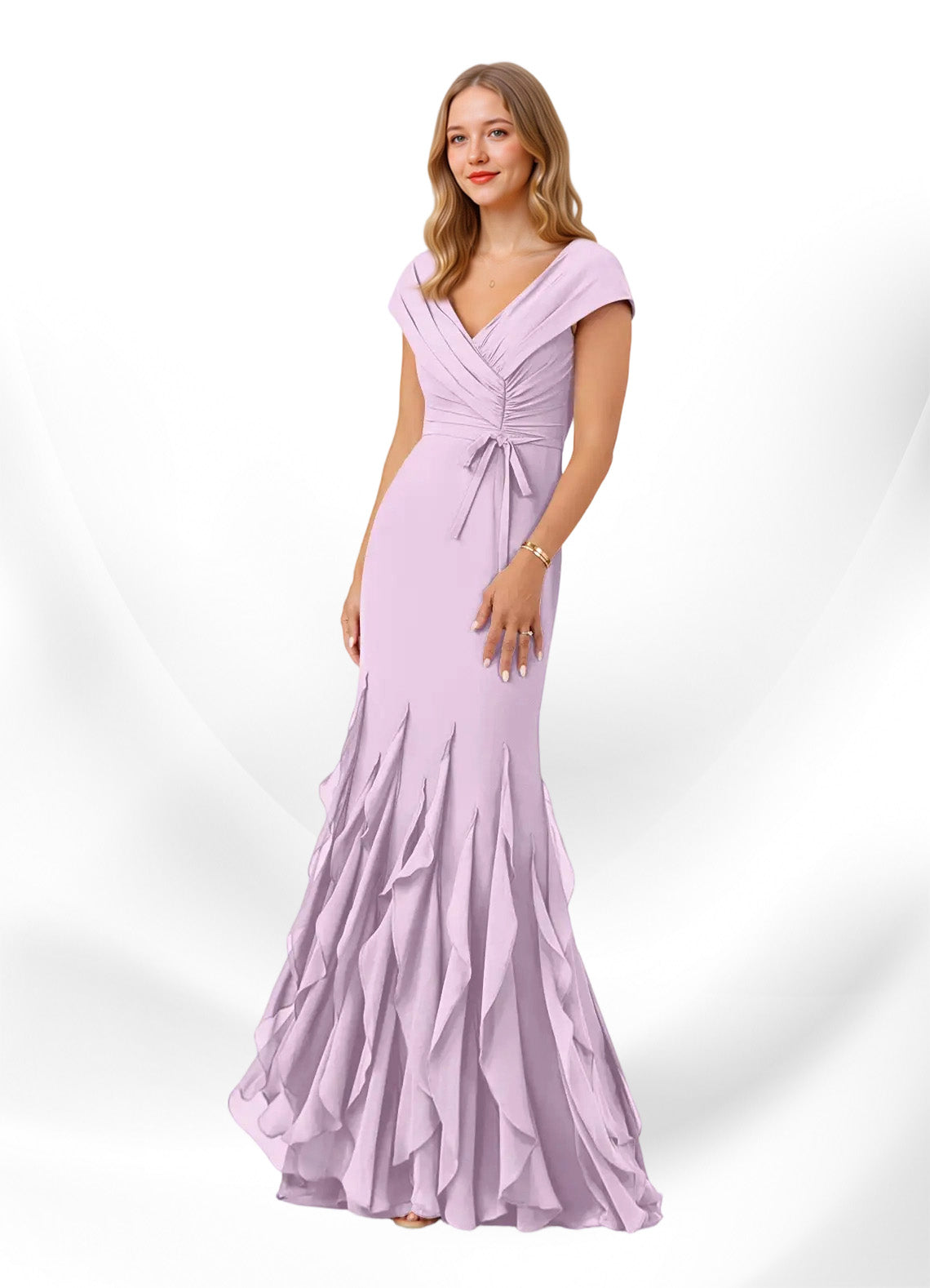 Augday Bailora Mermaid Ruched Chiffon Dress