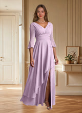 Augday Eire A-Line Pleated Chiffon Dress