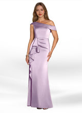 Augday Hamptons A-Line Pleated Stretch Satin Dress