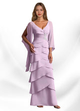 Augday Arabinda Sheath Ruched Chiffon Dress