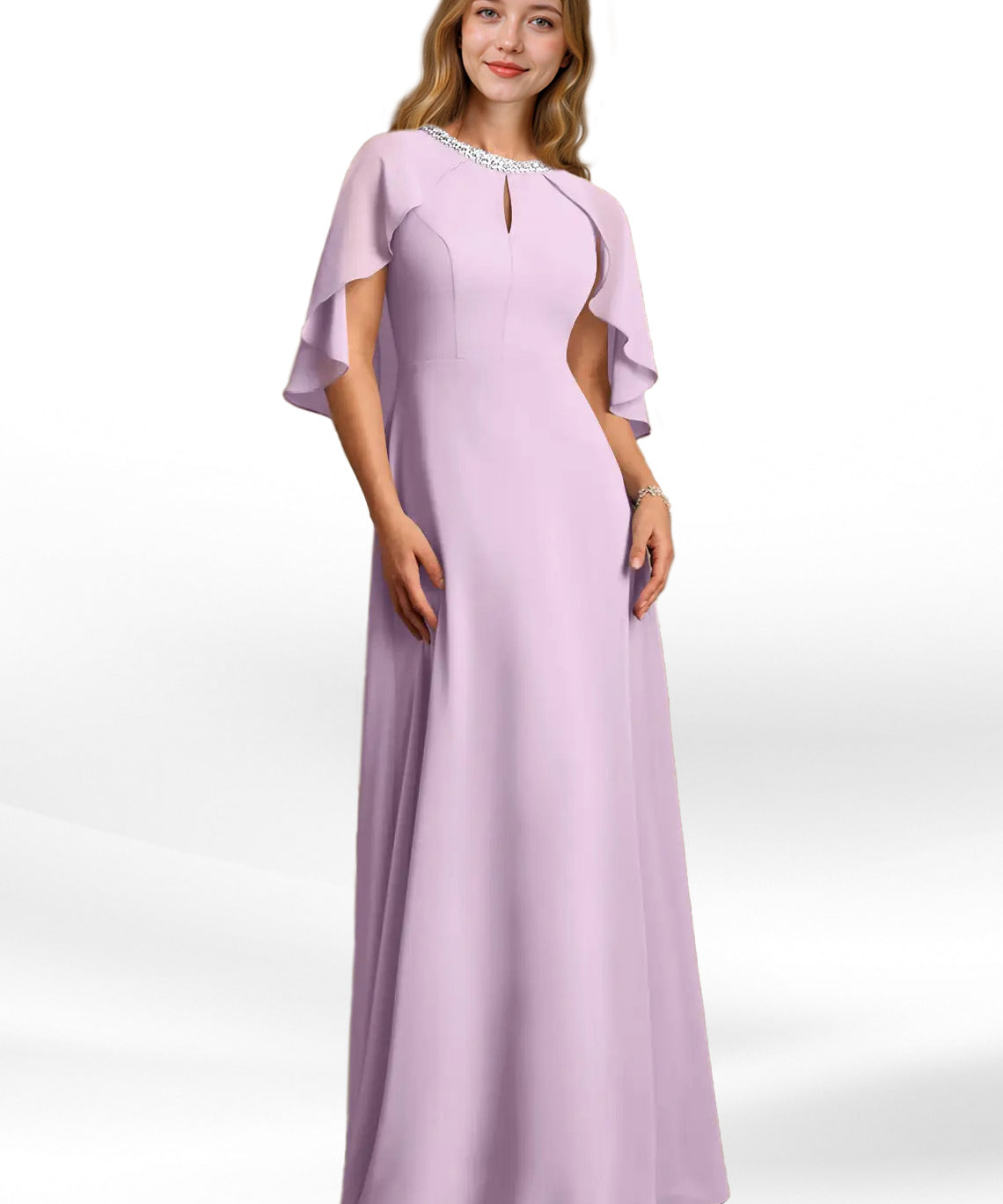 Augday Winnifred A-Line Beaded Chiffon Dress