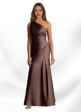 Augday Haifa Mermaid One Shoulder Stretch Satin Dress